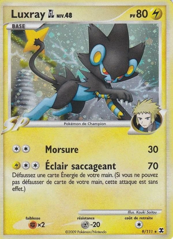 Carte pokemon luxray niv. 48 rr 9/111 reverse