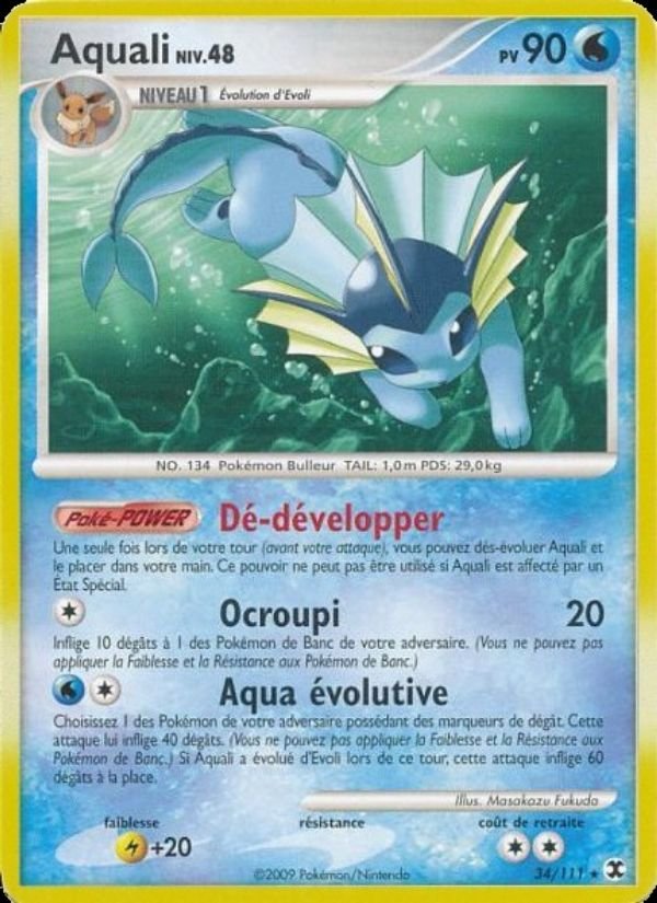 Carte pokemon aquali niv. 48 rr 34/111