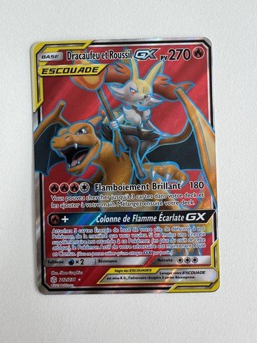Carte pokemon dracaufeu et roussil gx cec 212