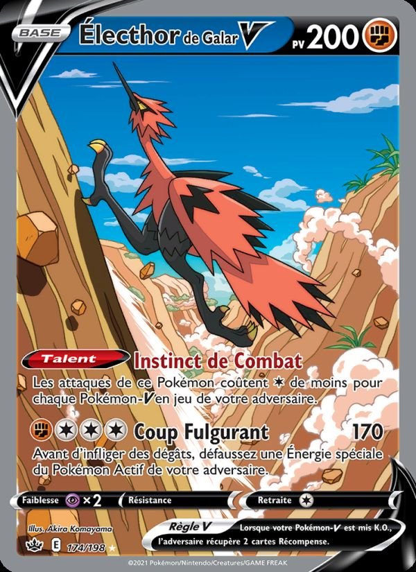 Carte pokemon electhor de galar v cre 174/198 normal