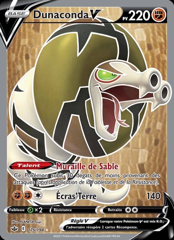 Carte pokemon dunaconda v cre 175/198 normal