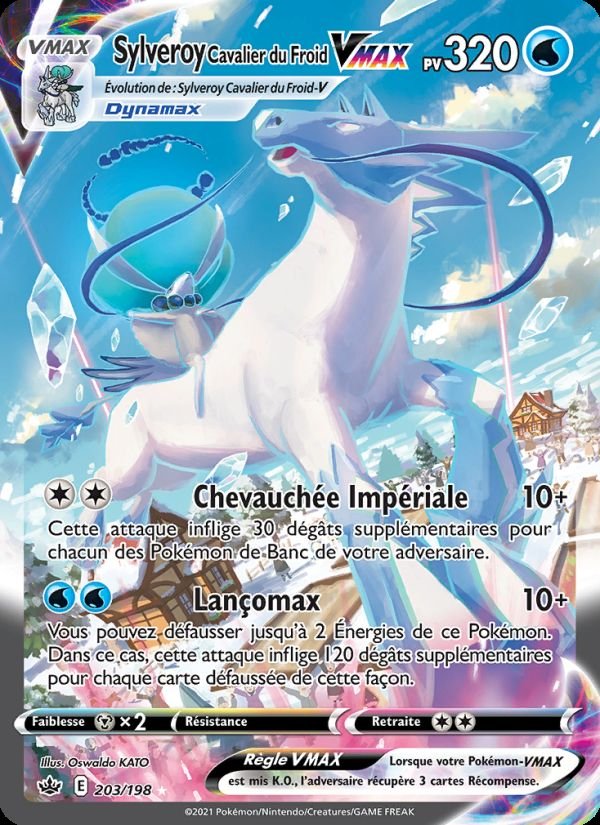 Carte pokemon sylveroy cavalier du froid vmax cre 203/198