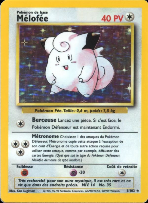 Carte pokemon melofee bs 5/102 holo