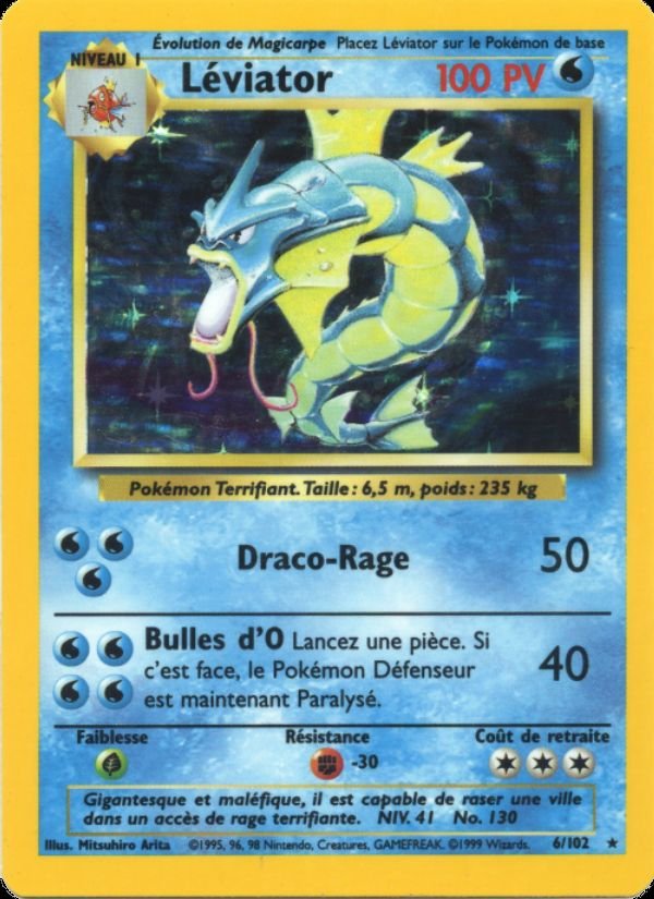 Carte pokemon leviator bs 6/102 holo