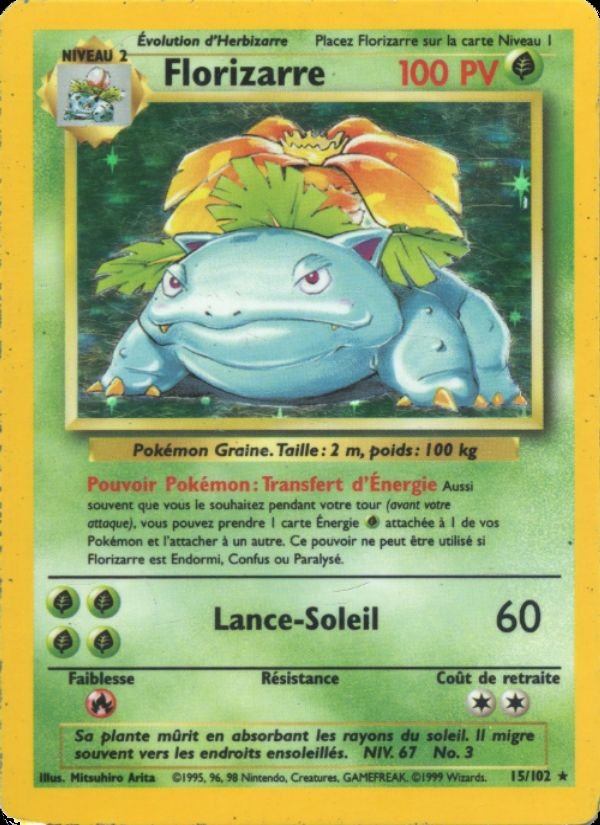 Carte pokemon florizarre bs 15/102 holo