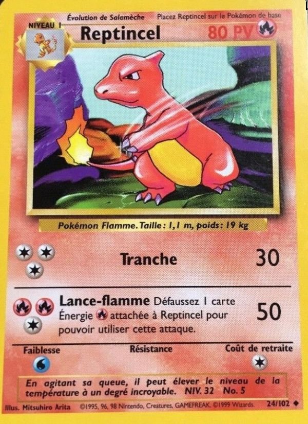 Carte pokemon reptincel bs 24/102 normal