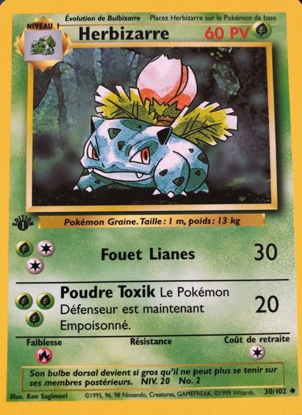 Carte pokemon herbizarre bs 30/102 normal