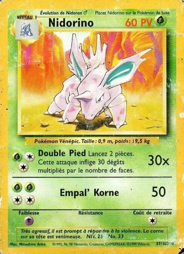 Carte pokemon nidorino bs 37/102 normal