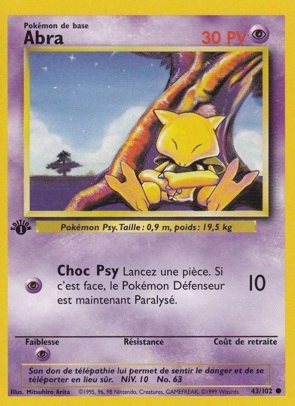 Carte pokemon abra bs 43/102 normal