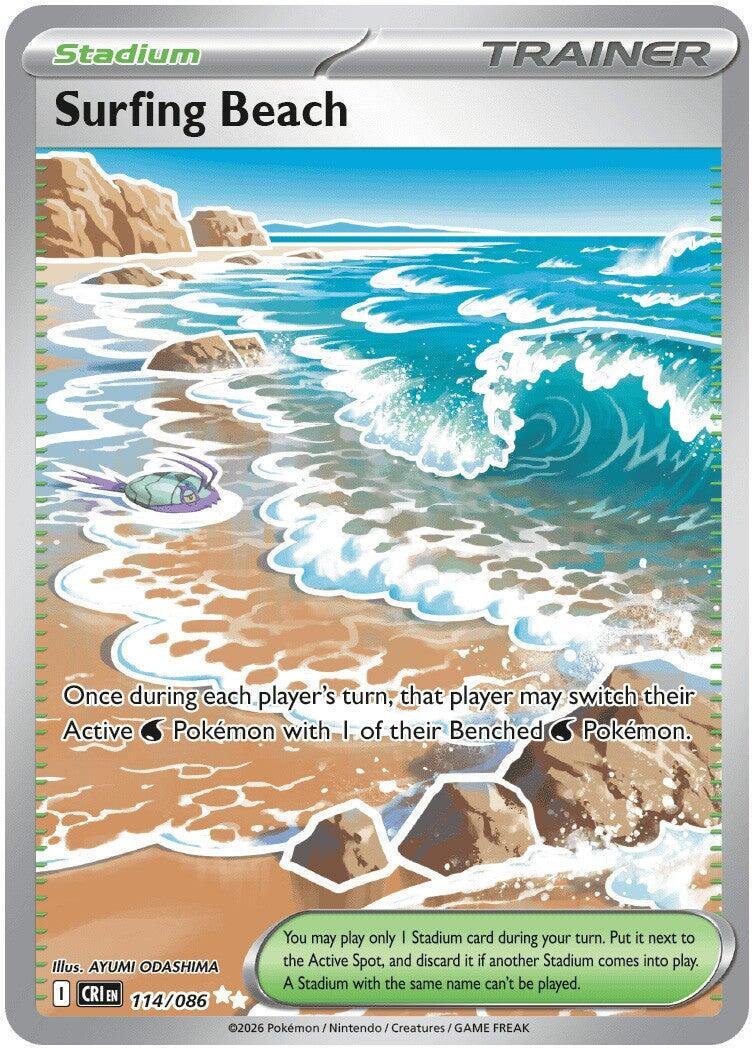 Carte pokemon plage de surf cri 114