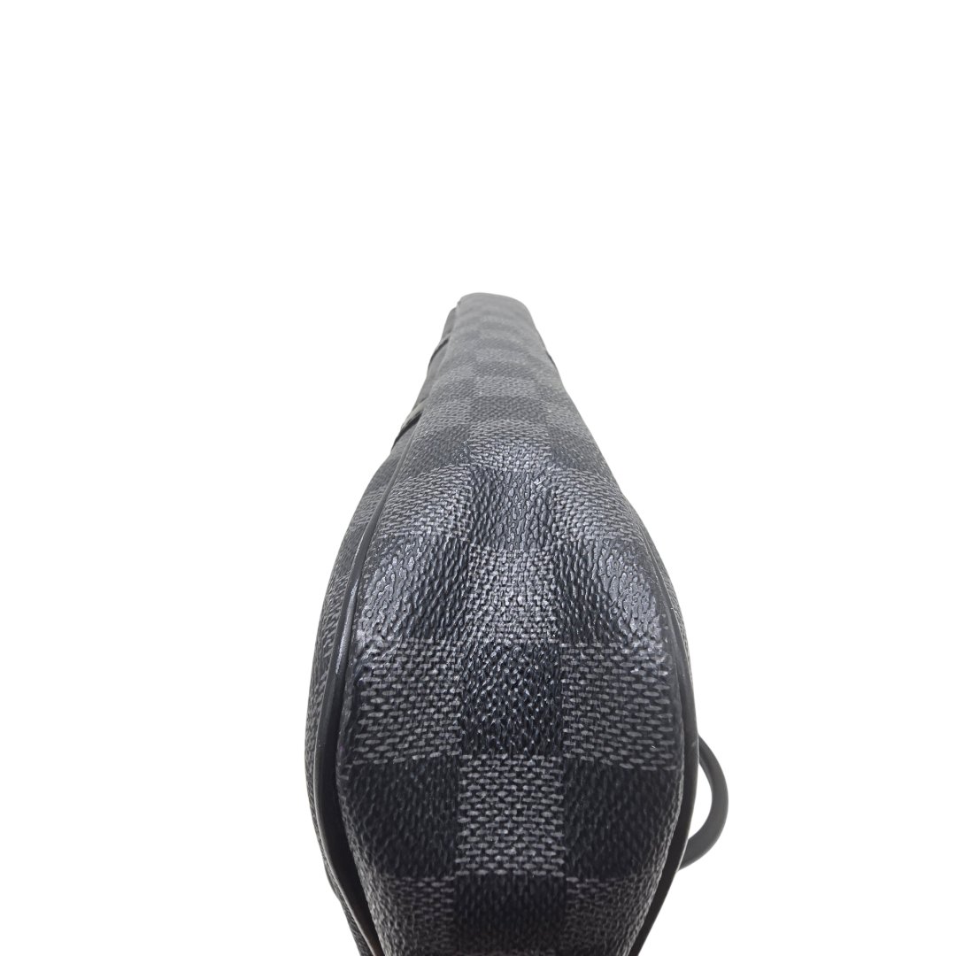 Sac porte documents de voyage toile damier graphite avec bandouliere