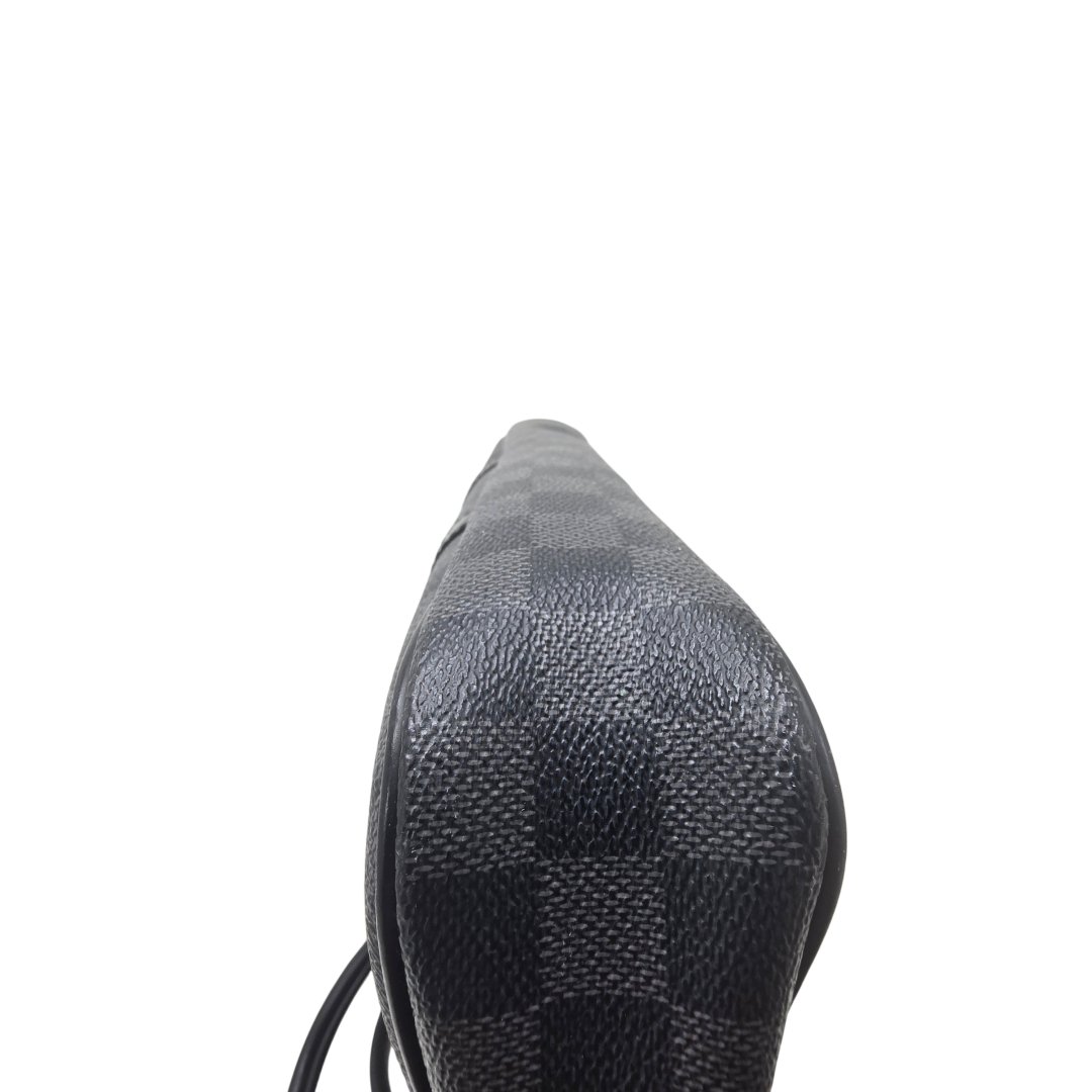 Sac porte documents de voyage toile damier graphite avec bandouliere