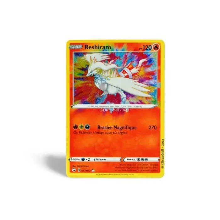 Cartes a collectionner reshiram 017/072