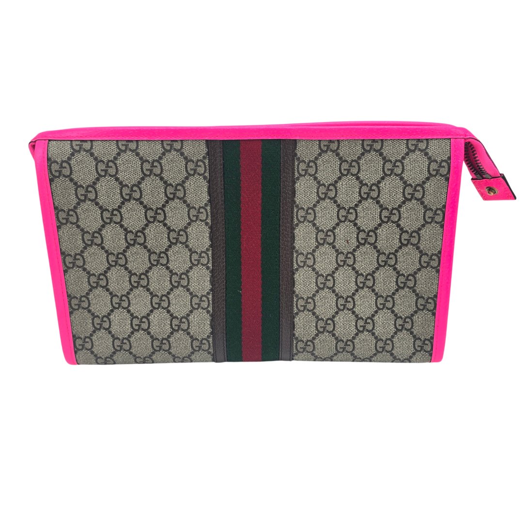 Pochette ophidia toile gg supreme fuschia