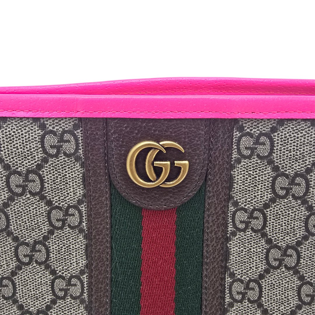 Pochette ophidia toile gg supreme fuschia