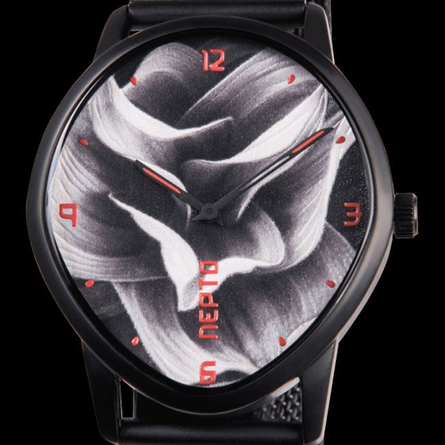 Montre black flower