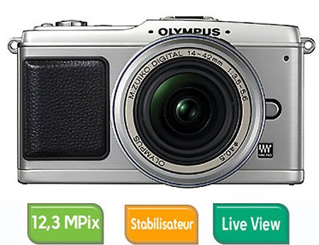 Appareil photo e-p1 + zoom 14-42mm + flash + chargeur