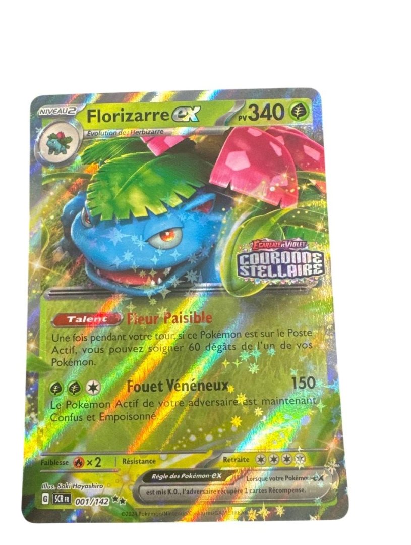 Carte pokemon florizarre-ex scr 001/142 holo stamp