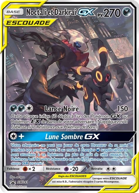 Carte pokemon noctali & darkrai gx sm 241