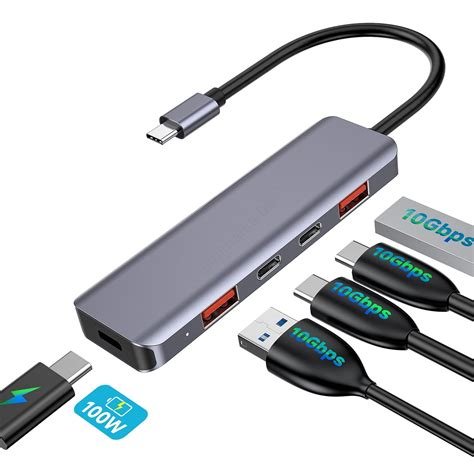 Cable hub usb-c 5 en 1