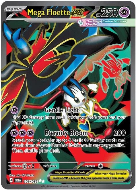 Carte pokemon mega-floette ex cri 101/086