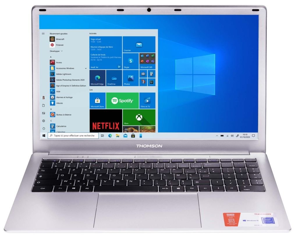 Ordinateur portable intel celeron n3350 1.1ghz 4 go uhd intel 600 15,6" n15c4sl128 120go