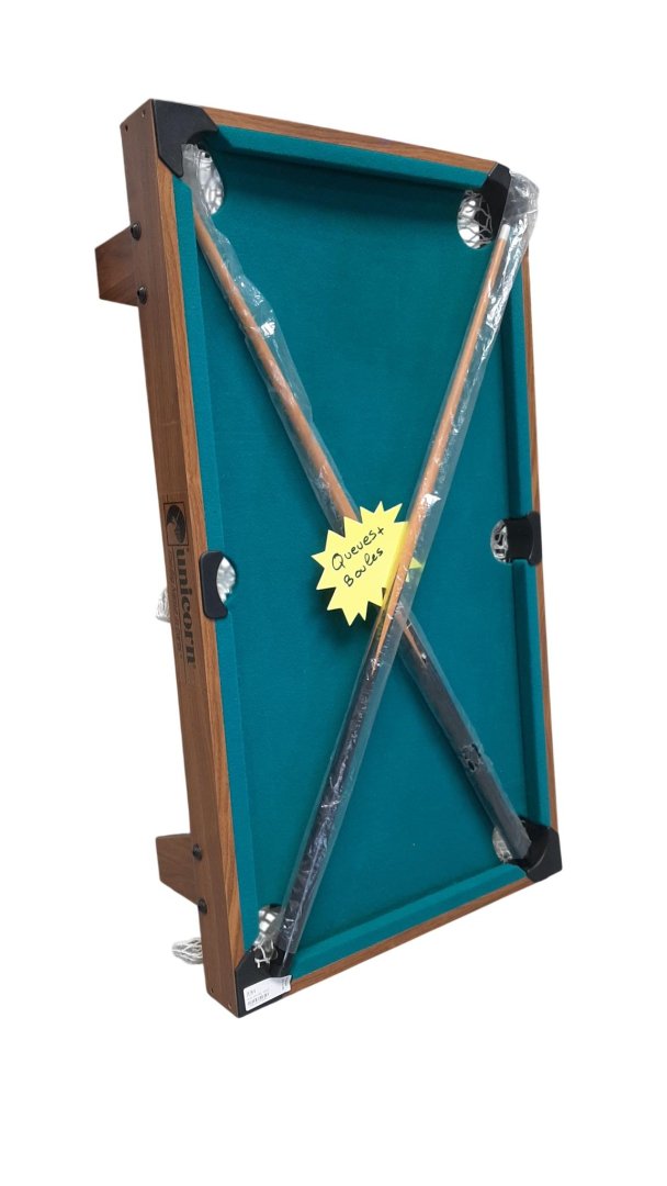 Mini billard en bois + boules + 2 queues