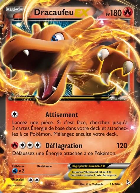Carte pokemon dracaufeu ex flf 11/106 holo