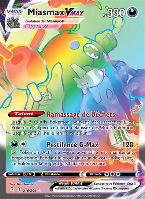 Carte pokemon miasmax vmax evs 216/203