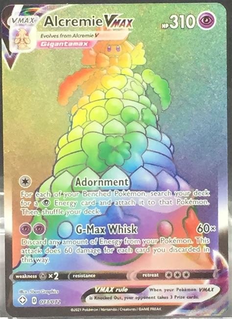Carte pokemon ang alcremie vmax shf 73/72 psa 10