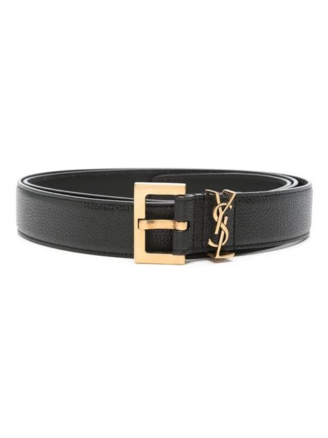Ceinture cassandre cuir lisse noir / boucle dore