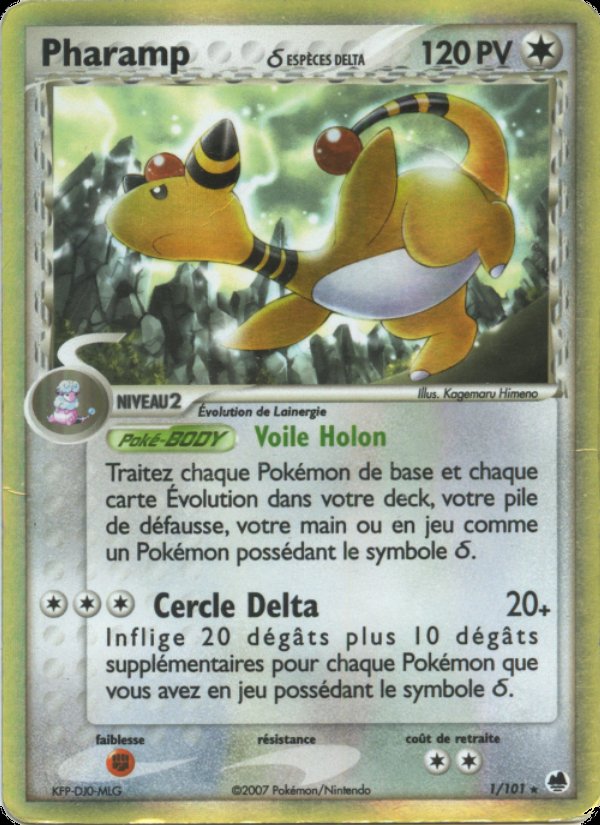 Carte pokemon pharamp df 1/101 reverse