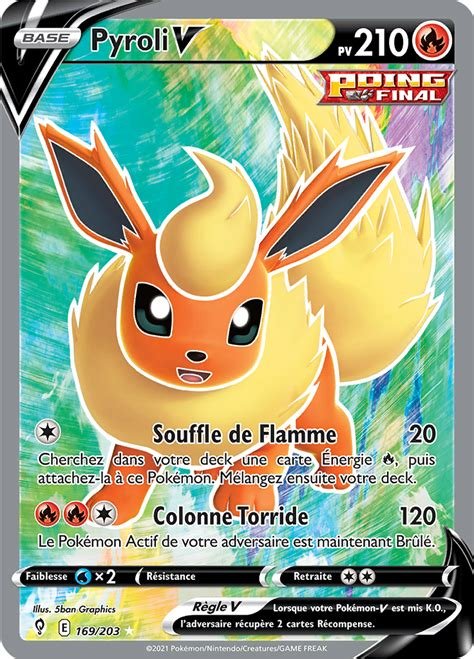 Carte pokemon pyroli v evs 169