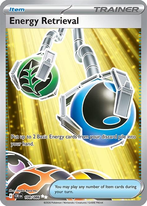 Carte pokemon recuperation d'energie cri 108/086