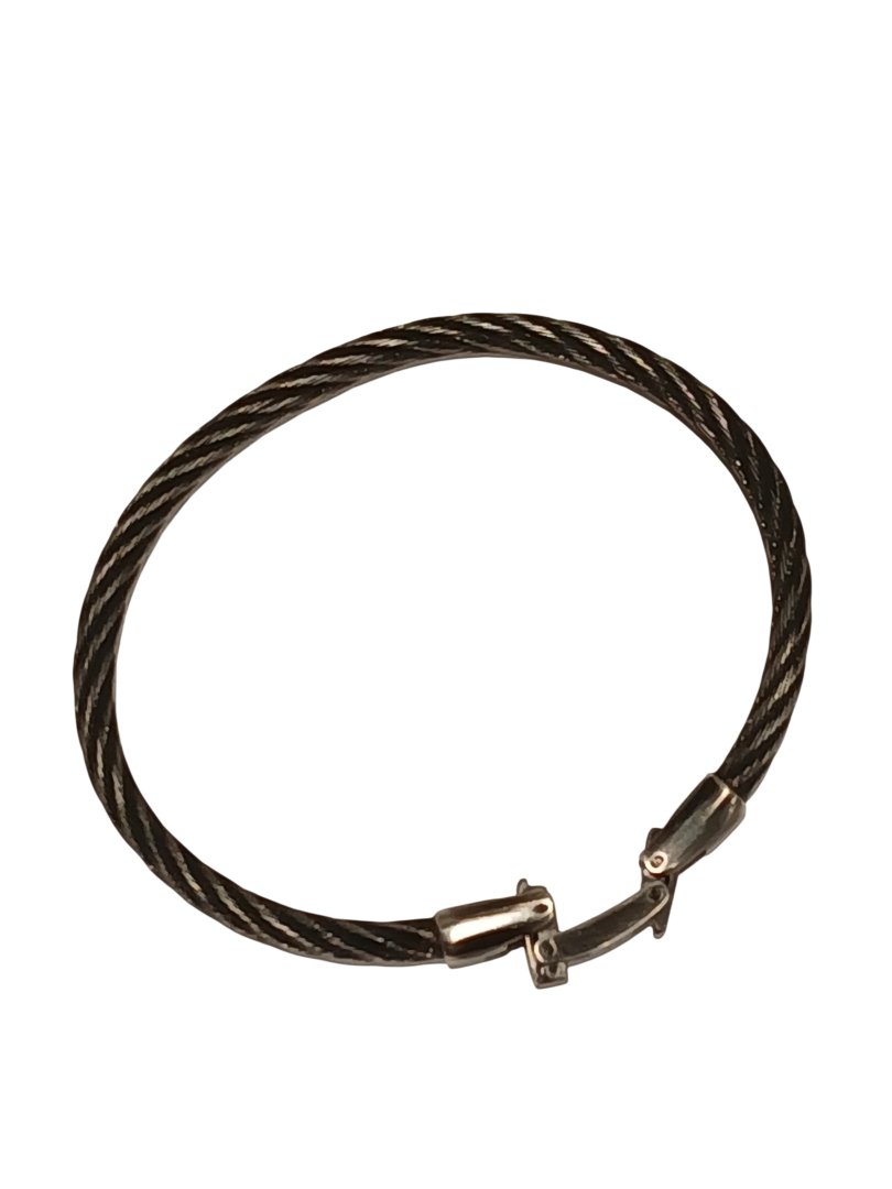 Bijouterie bracelet acier cable noir