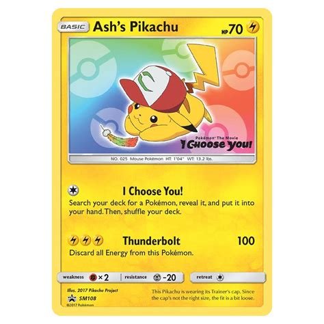 Carte pokemon ash's pikachu sm 108
