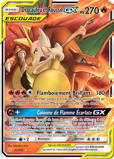 Carte pokemon dracaufeu et roussil gx cec 22