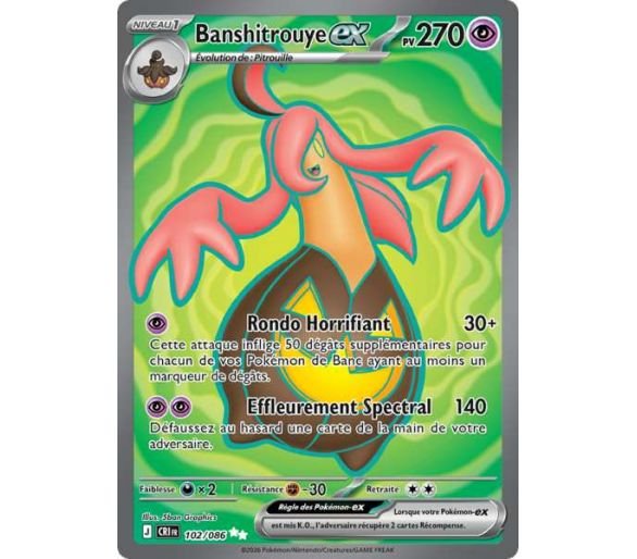 Carte pokemon banshitrouye ex cri 102/086