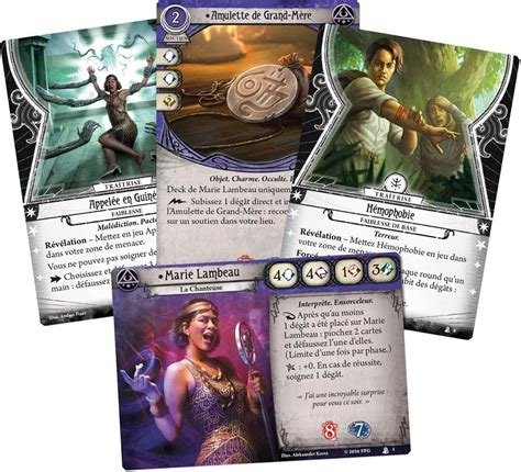 Carte a jouer horreur a arkham : le jeu de cartes - deck investigateur - marie