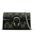 Sac super mini dionysus 476432 khnrn 8642 noir toile supreme noir et ivoire avec bandouliere