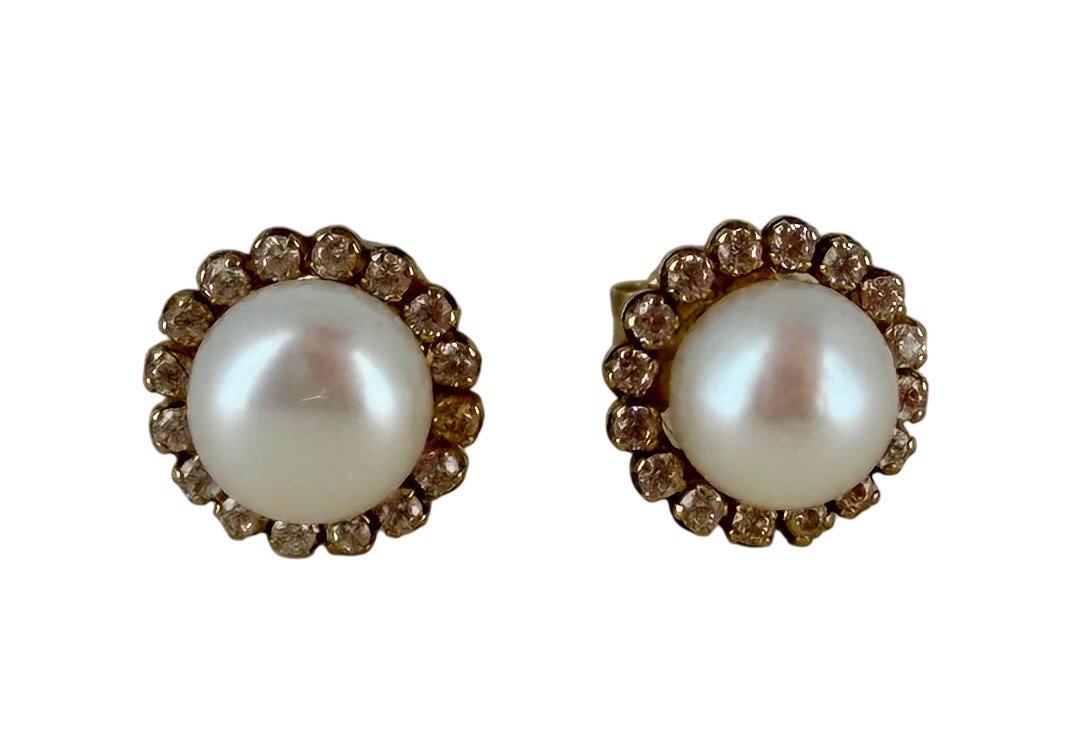 Boucles d'oreilles jaune perle oxydes zirconiums