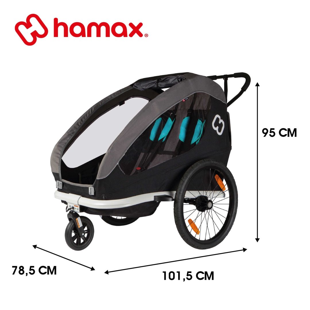 Remorque enfant 2 places traveller