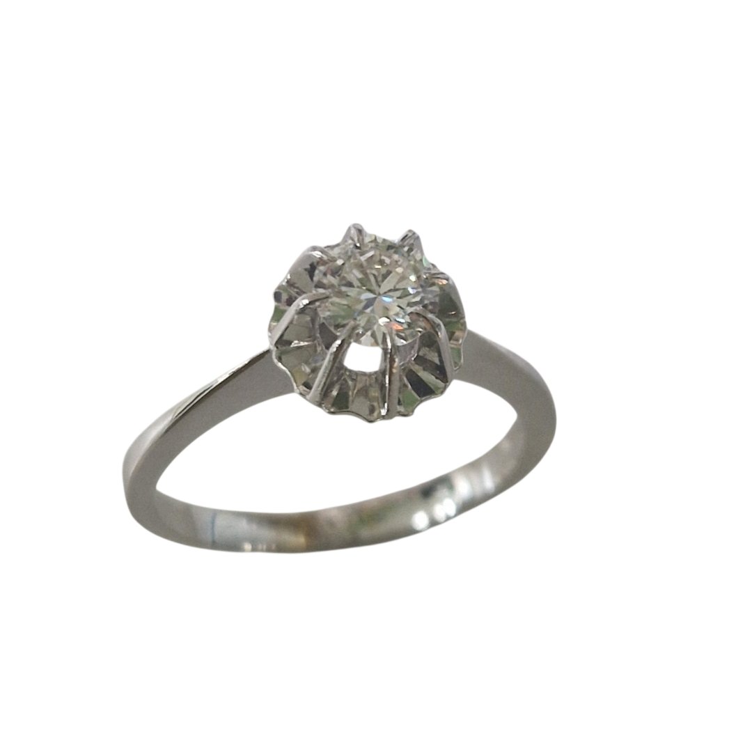 Bague blanc solitaire diamant environ 0.2 ct
