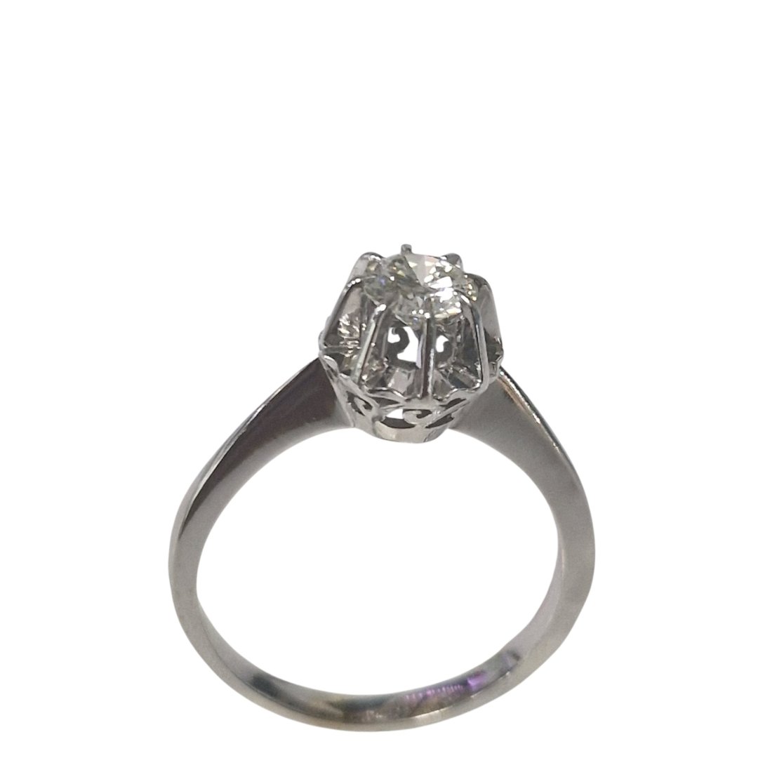 Bague blanc solitaire diamant environ 0.2 ct
