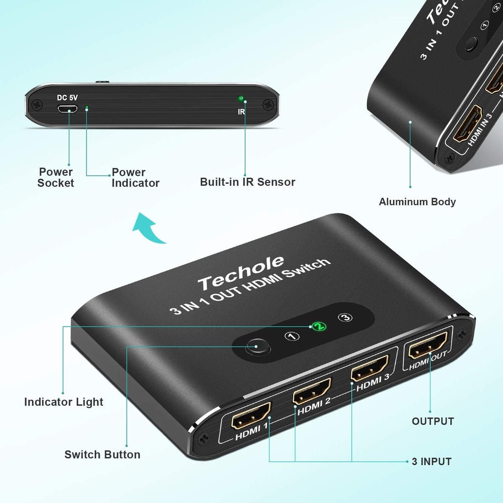 Splitter hdmi 3 in 1 out hdmi switch