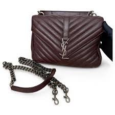 Sac a main college medium cuir matelasse taupe