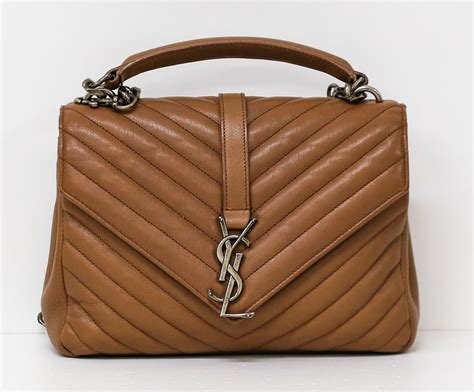 Sac a main college medium cuir matelasse taupe