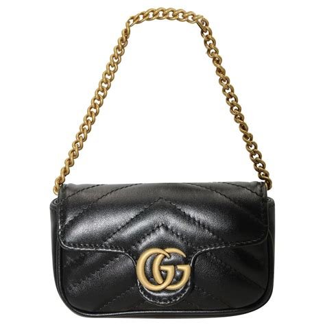 Sac super mini marmont noir / or