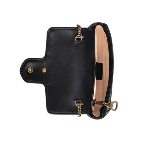 Sac super mini marmont noir / or