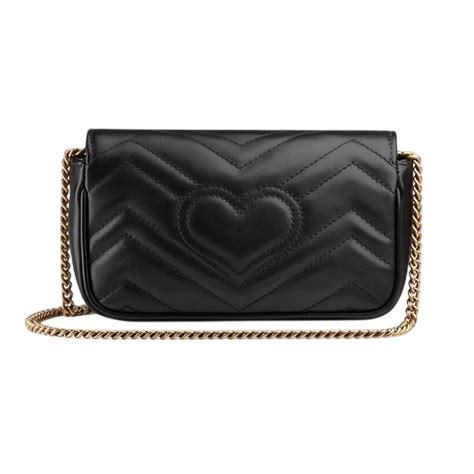 Sac super mini marmont noir / or